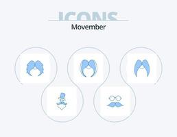 Movember Blue Icon Pack 5 Icon-Design. . . Gläser. Männer. Umzug vektor