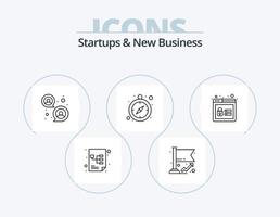 Startups und neue Business Line Icon Pack 5 Icon Design. . Budget. Planung. Analyse. Termin vektor