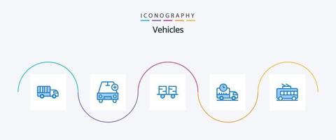 fordon blå 5 ikon packa Inklusive lastbil. logistik. fordon. leverans. gaffeltruck lastbil vektor