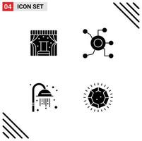 Stock Vector Icon Pack von Linienzeichen und Symbolen für Konzertreinigungshandel weltweit Dusche editierbare Vektordesign-Elemente