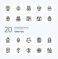 20 ostern line icon pack wie geschenk baby frühling ostern natur vektor