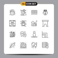 översikt packa av 16 universell symboler av app programmering dollar läsning notera redigerbar vektor design element