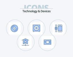enheter blå ikon packa 5 ikon design. elektronik. bas. Produkter. vinyl. musik vektor