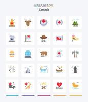 Creative Canada 25 Flat Icon Pack wie Kanada. alpin. Rentier. Baum. Flagge vektor