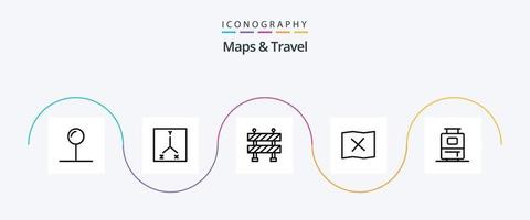 Kartor och resa linje 5 ikon packa Inklusive . plats. resa vektor