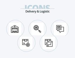 Lieferung und Logistiklinie Icon Pack 5 Icon Design. Produkt. Std. Versand. Produkt. Waren vektor
