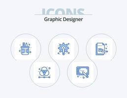 Grafikdesigner blau Icon Pack 5 Icon Design. Ausrüstung. Stift. Kasten. Grafik. Topf vektor