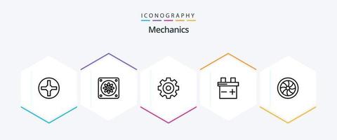 Mechanik 25-Zeilen-Icon-Pack einschließlich . Batterie. . Reparatur vektor