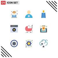 Stock Vector Icon Pack mit 9 Zeilenzeichen und Symbolen für die Fitnessstuhlnavigation Baby Lieblings editierbare Vektordesign-Elemente