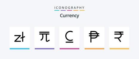 valuta linje 5 ikon packa Inklusive peso. valuta. valuta. filippinska. mynt. kreativ ikoner design vektor