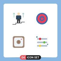4 flaches Symbolkonzept für mobile Websites und Apps Benutzer Instagram Mann Unabhängigkeit soziale editierbare Vektordesign-Elemente vektor