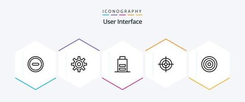 Benutzeroberfläche 25-Zeilen-Icon-Pack einschließlich Benutzer. Schnittstelle. Schnittstelle. Basic. Schnittstelle vektor