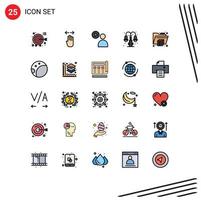 25 kreative Symbole moderne Zeichen und Symbole des Druckerlichts richtige Lebensuhr editierbare Vektordesign-Elemente vektor