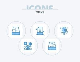 Büro blau Icon Pack 5 Icon Design. Möbel. Hinweis. hoch. Buchstabe. Nieder vektor