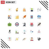 uppsättning av 25 modern ui ikoner symboler tecken för kurvor magi väska halloween kristall boll redigerbar vektor design element