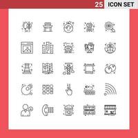 Gruppe von 25 Zeilen Zeichen und Symbolen für Suchdesign Baby Party Hocker editierbare Vektordesign-Elemente vektor