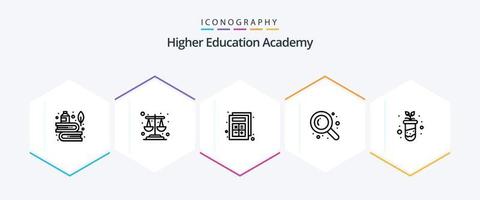 akademi 25 linje ikon packa Inklusive studie. lantbruk. Lägg till. sökande. detektiv- vektor