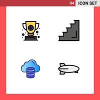 4 kreativ ikoner modern tecken och symboler av tilldela moln Framgång nivå pengar redigerbar vektor design element
