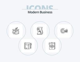 modernes Business-Line-Icon-Pack 5-Icon-Design. Geld. Finanzen. Unternehmen. Münzen. Dollar vektor