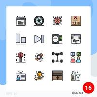 16 kreative Symbole moderne Zeichen und Symbole der Designbox Superheld Zielfonds editierbare kreative Vektordesign-Elemente vektor
