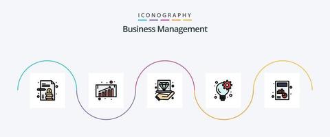 Business Management Line gefüllt Flat 5 Icon Pack inklusive Diagramm. Unternehmen. Hand. Ausrüstung. Unternehmen vektor