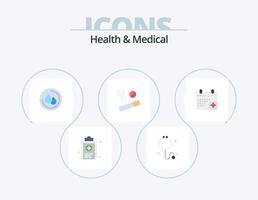 hälsa och medicinsk platt ikon packa 5 ikon design. . datum. sloka. kalender. rökning vektor