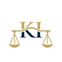 buchstabe ki anwaltskanzlei logo design für anwalt, justiz, rechtsanwalt, legal, anwaltsservice, anwaltskanzlei, skala, anwaltskanzlei, anwaltsunternehmen vektor