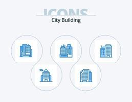 stad byggnad blå ikon packa 5 ikon design. verklig. företag. byggnad. byggnad. plats vektor