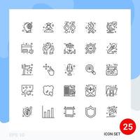 modern uppsättning av 25 rader pictograph av försäkring fest tid kvinna brand Smycken redigerbar vektor design element