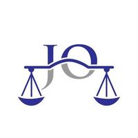 letter jo anwaltskanzlei logo design für anwalt, justiz, rechtsanwalt, legal, anwaltsservice, anwaltskanzlei, skala, anwaltskanzlei, anwaltsunternehmen vektor