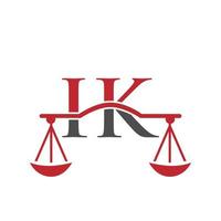 buchstabe ik anwaltskanzlei logo design für anwalt, justiz, rechtsanwalt, legal, anwaltsservice, anwaltskanzlei, skala, anwaltskanzlei, anwaltsunternehmen vektor