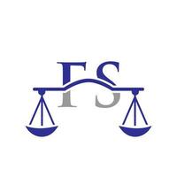 brev fs lag fast logotyp design för advokat, rättvisa, lag advokat, Rättslig, advokat service, lag kontor, skala, lag fast, advokat företags- företag vektor