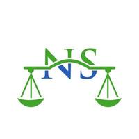 buchstabe ns anwaltskanzlei logo design für anwalt, justiz, rechtsanwalt, legal, anwaltsservice, anwaltskanzlei, skala, anwaltskanzlei, anwaltsunternehmen vektor