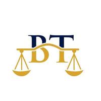 letter bt anwaltskanzlei logo design für anwalt, justiz, rechtsanwalt, legal, anwaltsservice, anwaltskanzlei, skala, anwaltskanzlei, anwaltsunternehmen vektor
