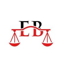 brev eb lag fast logotyp design för advokat, rättvisa, lag advokat, Rättslig, advokat service, lag kontor, skala, lag fast, advokat företags- företag vektor