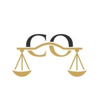 letter co anwaltskanzlei logo design für anwalt, justiz, rechtsanwalt, legal, anwaltsservice, anwaltskanzlei, skala, anwaltskanzlei, anwaltsunternehmen vektor