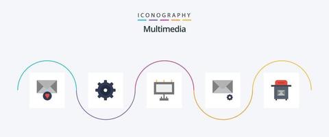 Multimedia Flat 5 Icon Pack inklusive . Post. Post vektor