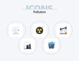 förorening platt ikon packa 5 ikon design. . pump jack. förorening. förorening. radioaktiv vektor