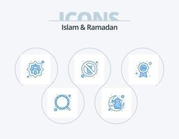 Islam und Ramadan Blue Icon Pack 5 Icon Design. Ramadan. Fasten. traditionell. Trinken. Muslim vektor