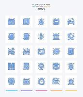 Creative Office 25 Blue Icon Pack wie Licht. Papier. Idee. Büro. Design vektor