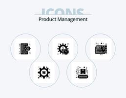 Produktmanagement-Glyphen-Icon-Pack 5-Icon-Design. Zeit. Manager. Produkt. Exekutive. Smartphone vektor