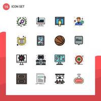 uppsättning av 16 modern ui ikoner symboler tecken för harpa kontor innehåll man acceptera redigerbar kreativ vektor design element