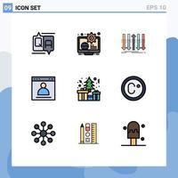uppsättning av 9 modern ui ikoner symboler tecken för sida gränssnitt lära sig browser framåt- redigerbar vektor design element