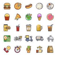 Fast-Food-Icon-Set vektor