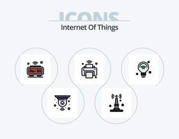 Internet der Dinge Linie gefüllt Icon Pack 5 Icon Design. Dinge. Internet. Dinge. Rechner. sicher vektor