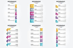 flaches Designset der Vektorillustrations-Infografiken für Werbebroschürenflieger und -zeitschrift vektor