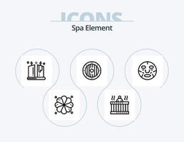 spa element linje ikon packa 5 ikon design. bekväm. pinnar. kosmetika. spa. rökelse vektor