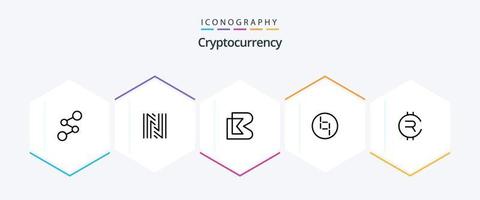 kryptovaluta 25 linje ikon packa Inklusive mynt . crypto . crypto valuta. mynt vektor