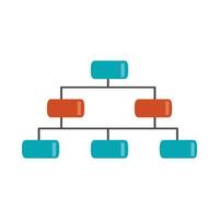 dataanalys, organisationsschema företags platt ikon vektor