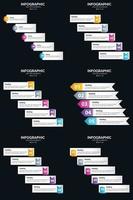 Vektor 6 Infografiken Pack Präsentationsfolie Vorlage 5 Schritte Zyklusdiagramme und Zeitleisten